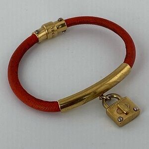 Henri Bendel Leather Lock Charm Bracelet